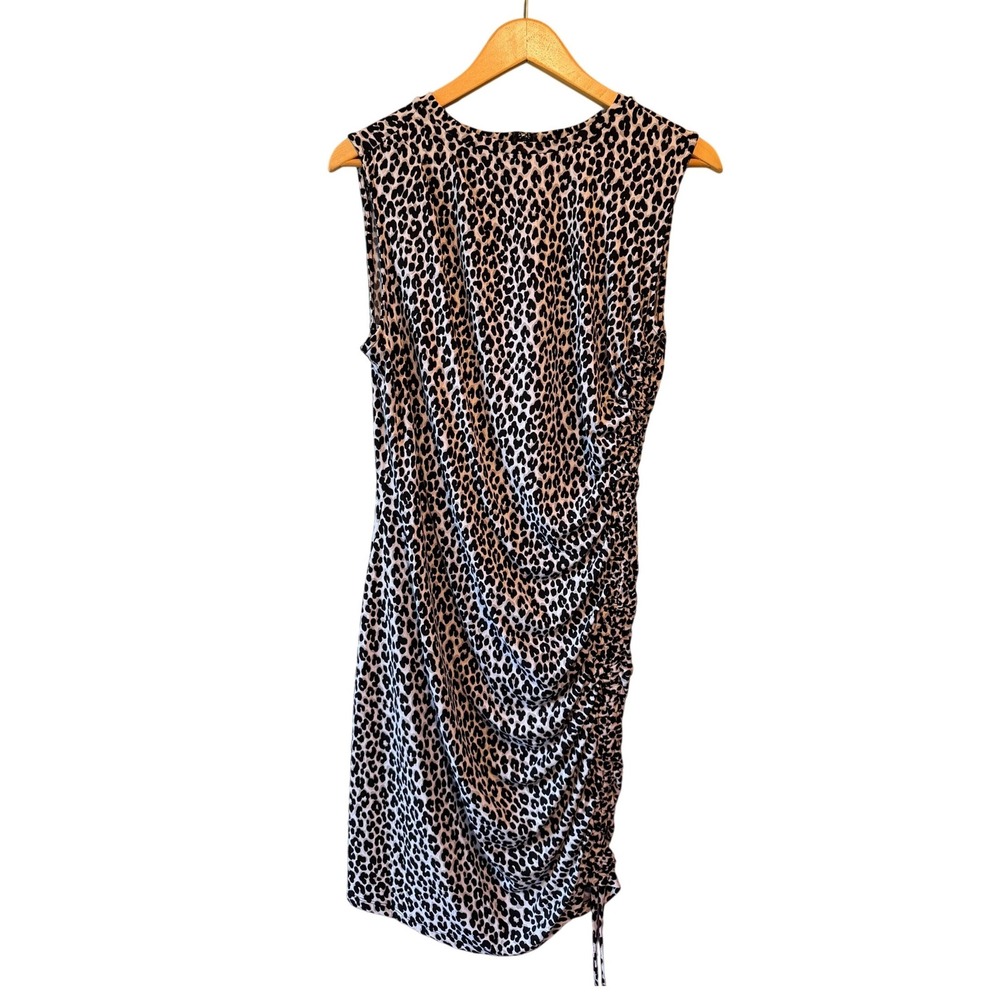 Michael‎ Michael Kors Aluminum Leopard Animal Print Ruched Sheath Dress XL